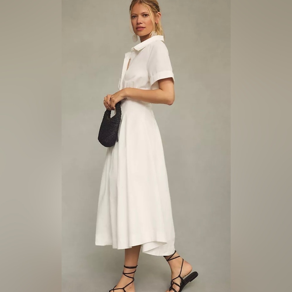 Anthropologie Aureta Studio Pleated Shirt Dress XS